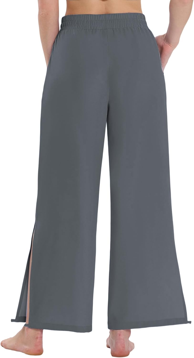 LastFor1 Women's 24''/26''/28'' Wide Leg Swim Beach Pants Waterproof UPF 50+ Lightweight Travel Pants with Pockets - Image 2