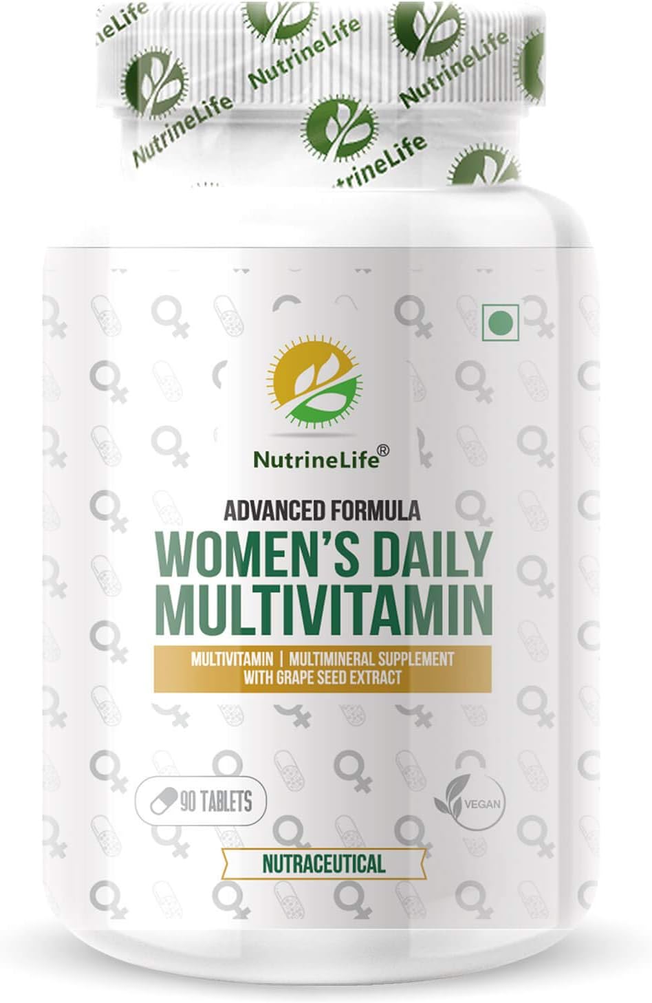 NutrineLife Women’s Daily Multivitamin supplement for Women, Beauty, stamina Immunity with Essential Minerals, Antioxidants and Grape Seed Extract | 90 Tablets. (Pack of 1)