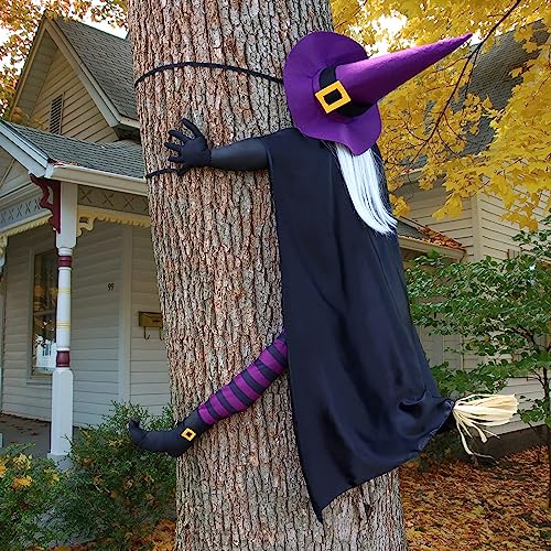 Giiffu Halloween Decorations Outdoor 57 Crashing Witch into Tree Decor