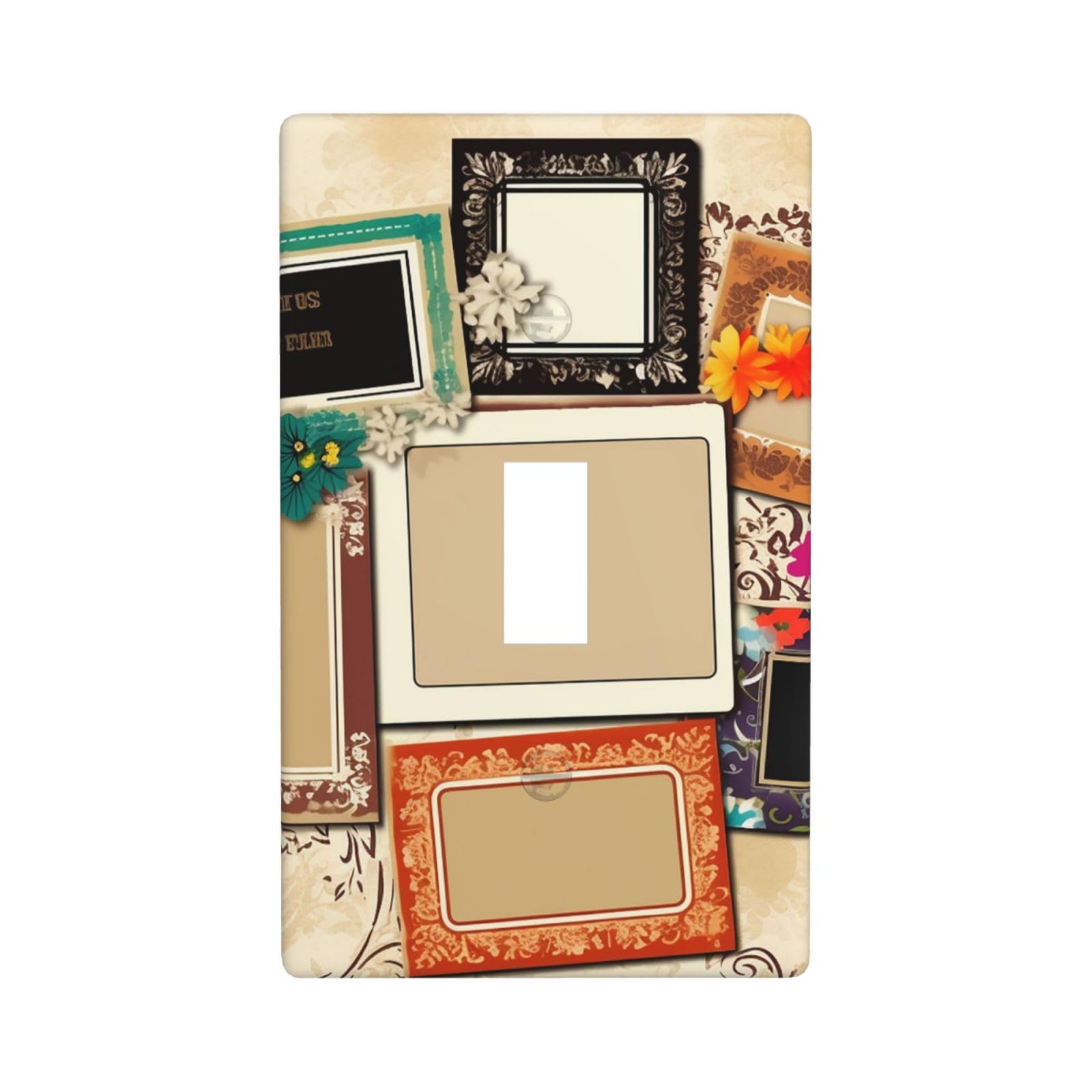 Nonhai Collage Photo Frame Decorator Wall Plate Cover Single Toggle Light Switch Cover Wallplates Blank Electrical Rocker Switch Plate Covers For Electrical Outlets Decorative 1 Gang 4.5" X 2.76"
