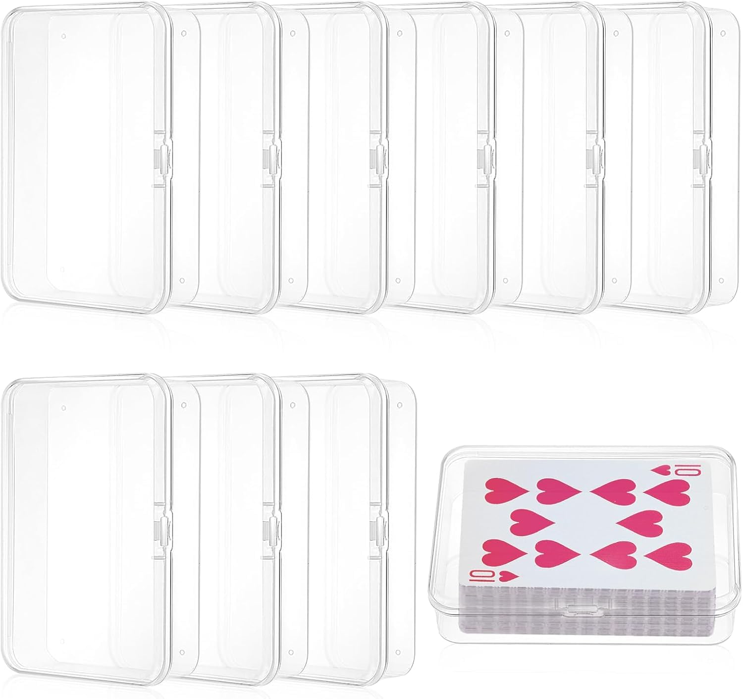 10 Pcs Playing Card Case, Waterproof, Portable, Snap Design, Visible