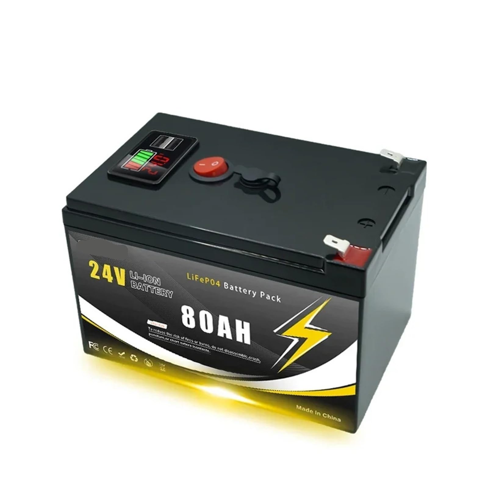 Batteria Ricaricabile Al Litio 24V 120Ah LiFePO4 Profonda 4000+ Cicli
