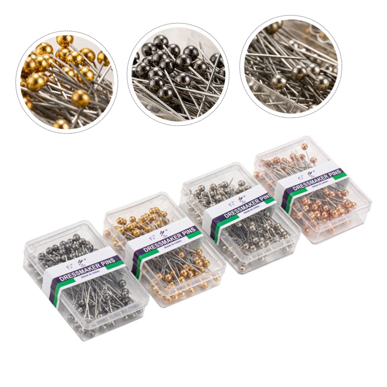 SHINEOFI 2000pezzi Spilli Da Cucito Eleganti Con Testa Piena Per Decorazioni e Progetti Fai Te Di Spilli Per Bouquet e Abbigliamento