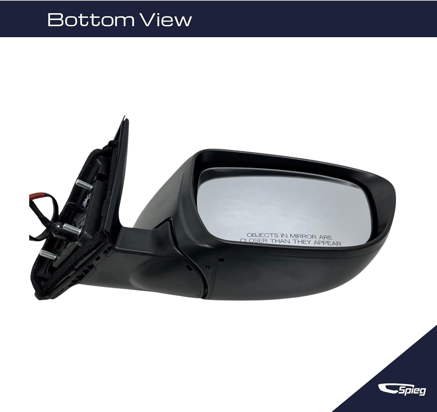 Spieg Passenger Side Mirror for 2014-2020 Nissan Rogue Power Adjustment Non-Heated Glass Manual Folding White 3 Pins Right NI1321267