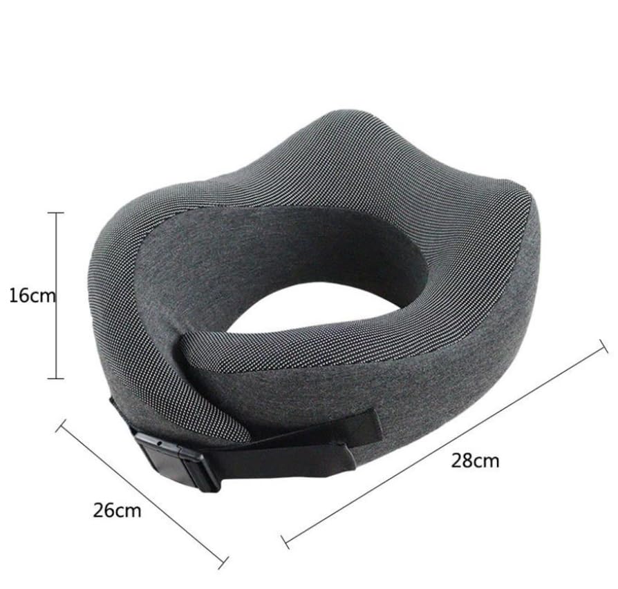 Cervical Oreiller en Mousse à Mémoire de Forme,Oreiller de Voyage/Camping/Plage Compressible,Soutien du Cou et de la Tête,pour Avion,Voitures,Trains,Bureau,Facile à Démonter et à Laver(2PCS)