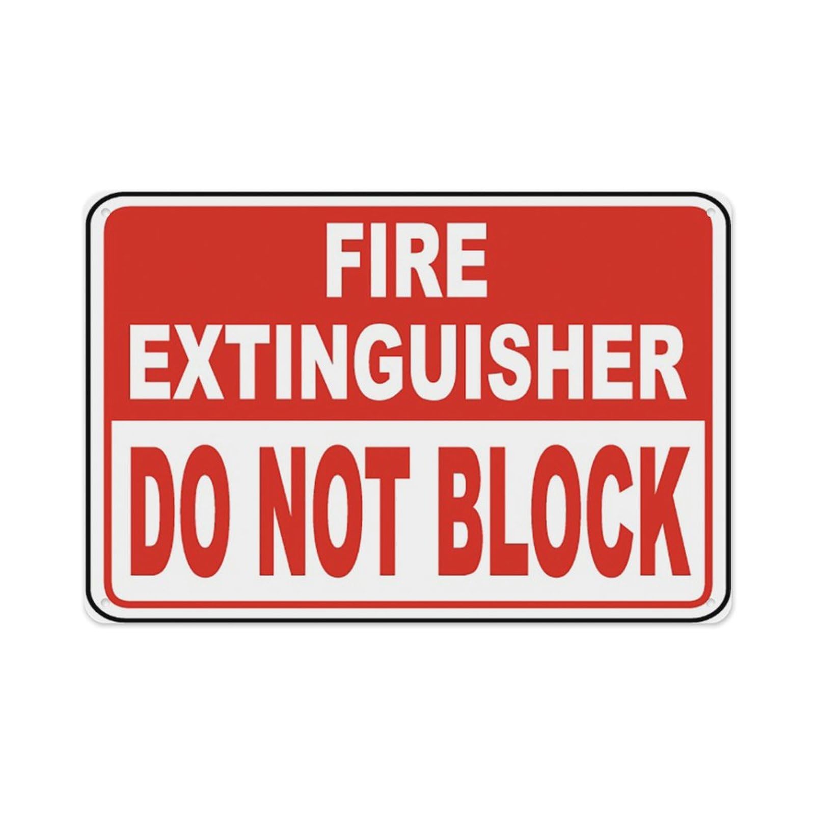 Peiyeety A08 Fire Extinguisher Doblock Sign Aluminum Tin Warning Signs For Home Outdoor Garden 12X16 Inches