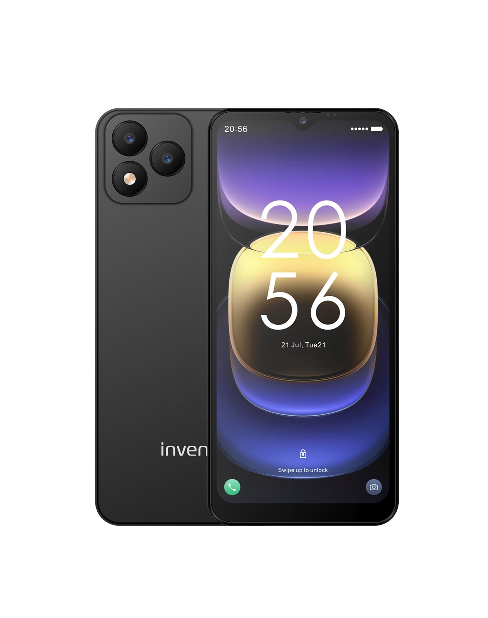INVENS NOTE TK01 Téléphone Portable, 7(3+4)Go + 32Go(TF 256GB) Telephone Pas Cher, Écran 6.6"HD+, 16MP+5MP Smatphone, Batterie 4250mAh Android Telephone Portable, Double 4G SIM/OTG/Face ID/GPS, Noir