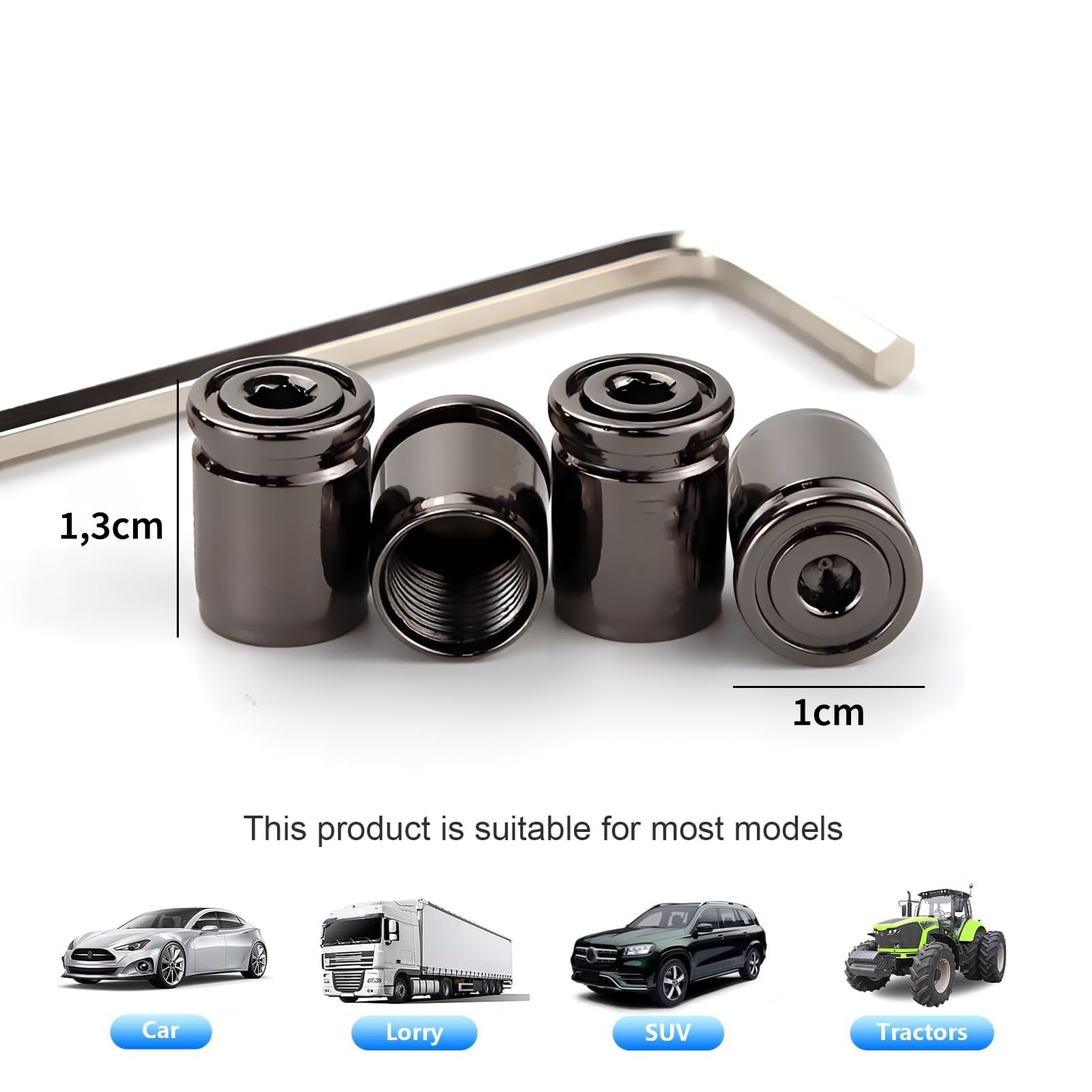4 Bouchons De Valve Aluminium Pour Pneus - Joint Étanche - Universel Voiture, Moto, Vélo - Design Diamant