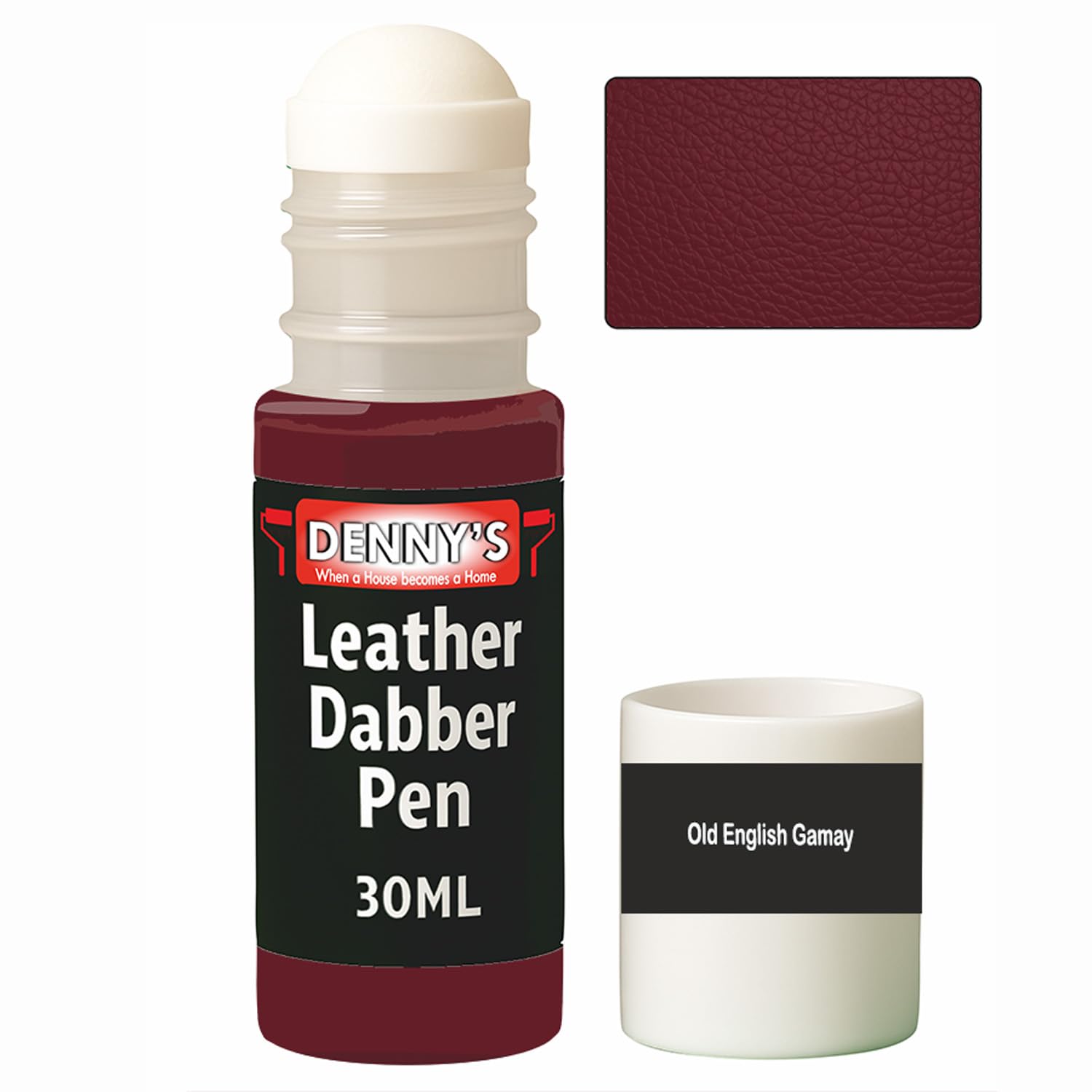 Leather Colour Restorer Recolouring Balm Repair Treatment for Faded & Worn Absorbent Leather Shoes, Boots, Jackets (57 Old English Gamay, Dabber Pen 30ml)