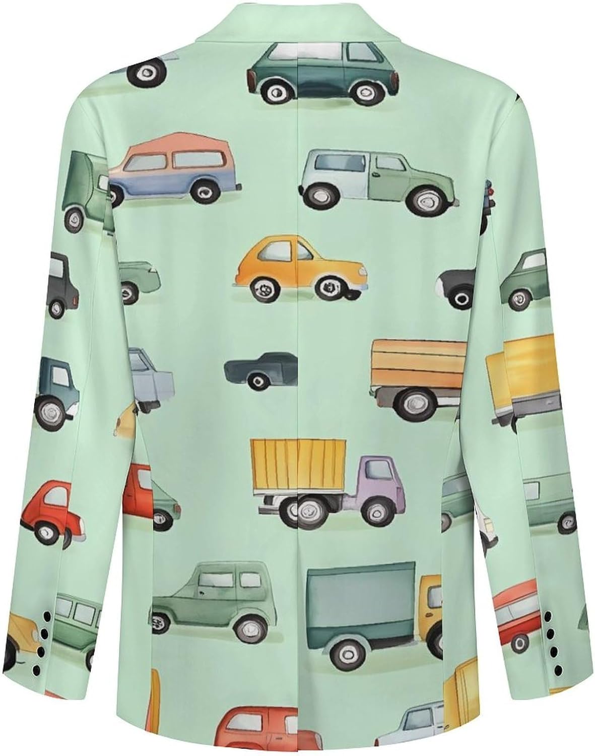 Colorful Trucks and Car Mens Casual Blazer Sport Coat Two Buttons Suit Jacket for Business Wedding Party