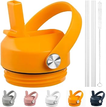 For Yeti Rambler Straw Cap 18/26/36/64 oz, Lid with Straws and Flexible Handle, Replacement Lids for Yeti 18oz 26oz 36oz 64oz Rambler Water Bottle Straw Cap, King Crab
