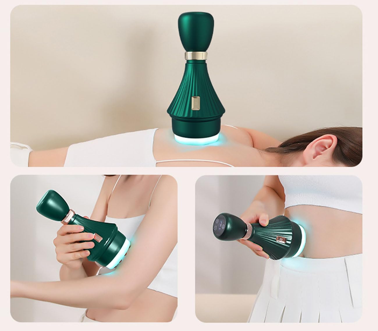Instrumento de raspado Recargable, máquina de Masaje con ventosas Gua Sha eléctrica para aliviar el Dolor Muscular, desintoxicación Corporal e Instrumento de Belleza,Black