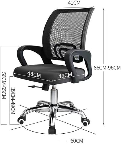Miniatura 2 de Silla de oficina, silla de oficina en casa, silla de escritorio ergonómica negra, silla de PC de malla con soporte lumbar, silla giratoria ejecutiva
