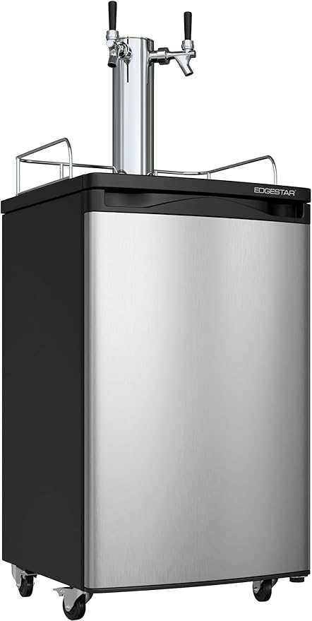 EdgeStar KC2000TWIN Full Size Dual Tap Kegerator & Draft Beer Dispenser - Black