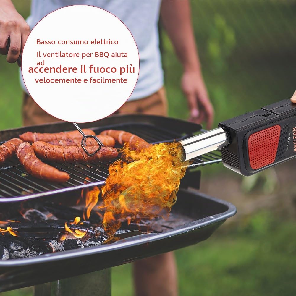Soffiatore Barbecue, Ventilatore Elettrico ad Aria, Soffietto Barbecue Soffiatore Elettrico Mini Soffiatore Ventilatore Barbecue Palmare Elettrico Piccolo Ventilatore