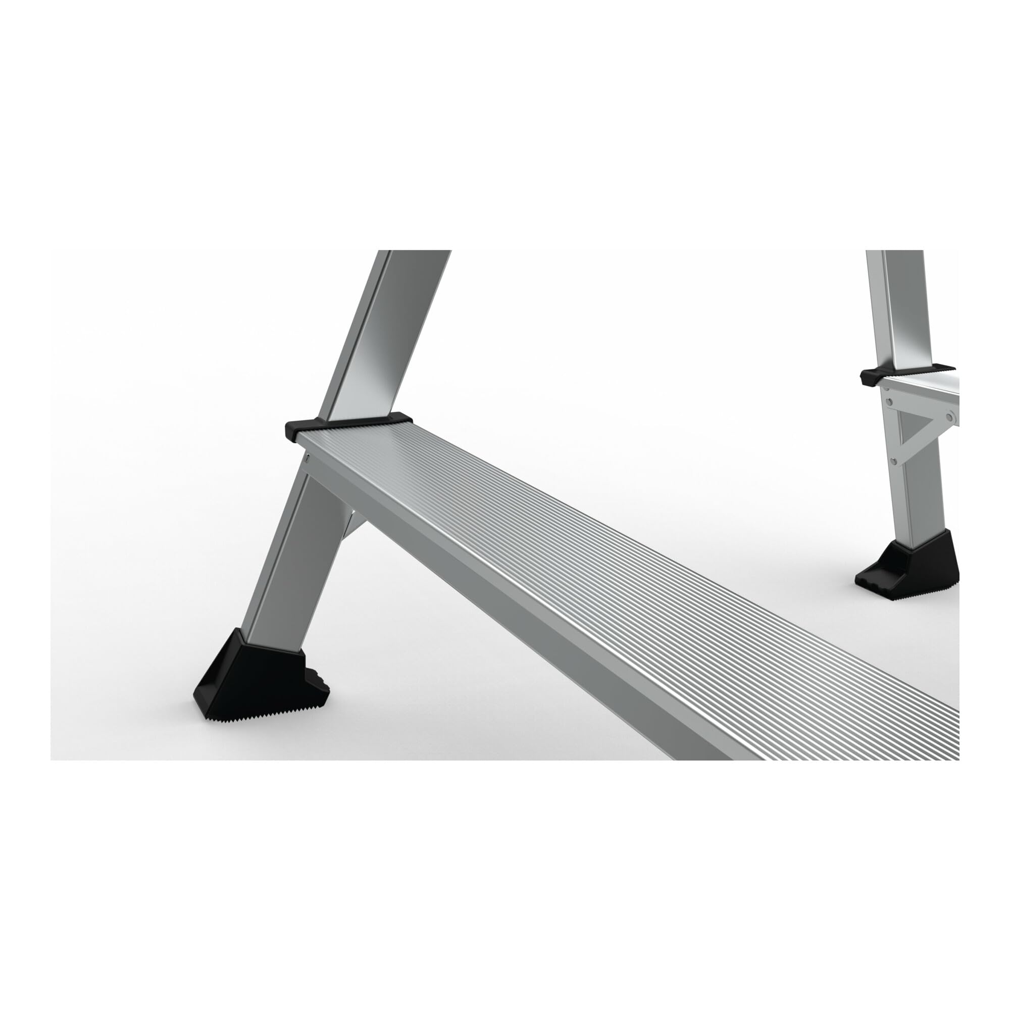 Zarges klappbares Arbeitspodest XLstep P (2 x 2 Stufen, 40 x 30 cm, aus Stahl, eloxierte Holme, beidseitig begehbar, platzsparend, Ideal für Montage-, Wartungs- und Reparaturarbeiten) 40101