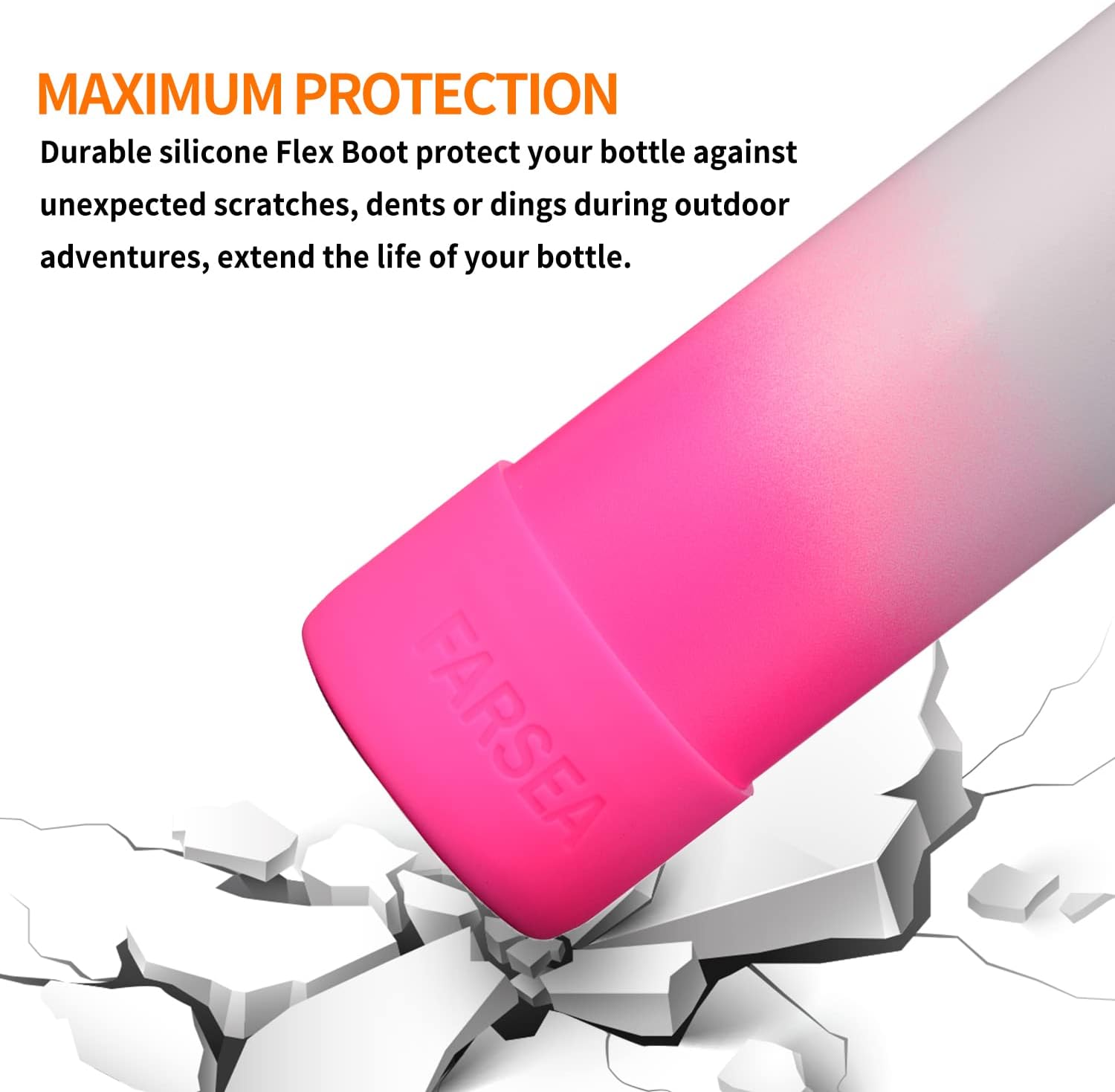 Farsea Protective Silicone Boot for 12oz - 40oz Stainless Steel Insulated Water Bottles, Anti-Slip Sleeve Cover, Bottom Boot