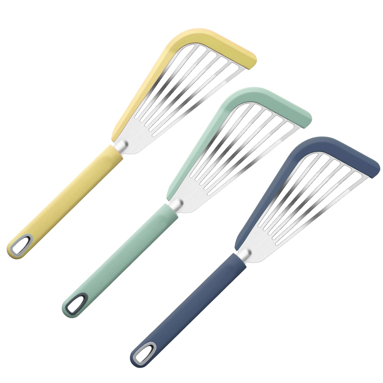 Paletta Per Pesce In Acciaio Inox Con Rivestimento Silicone - 2 Pezzi - Bordo Flessibile E Ultrasottile - Adatta A Padelle Antiaderenti - Resistente Al Calore - 3