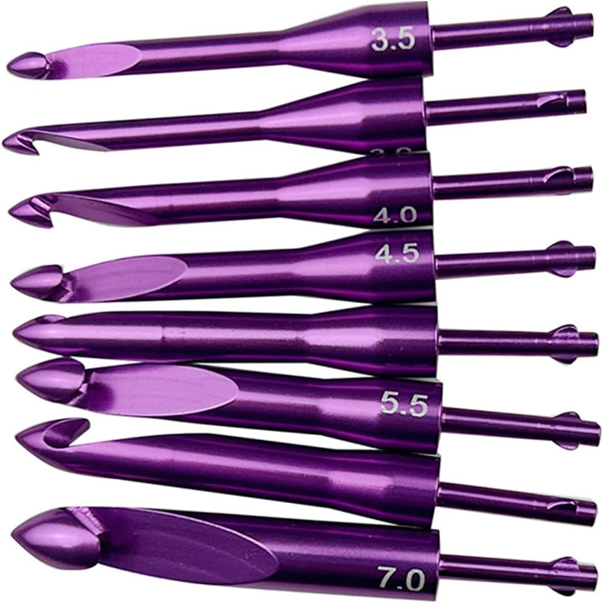 Nazada Crochet Hooks Set,Aluminum Crochet Hook with 8 Different Size Interchangeable Knitting Needle,3.0mm-7.0mm,for Beginners and Experienced