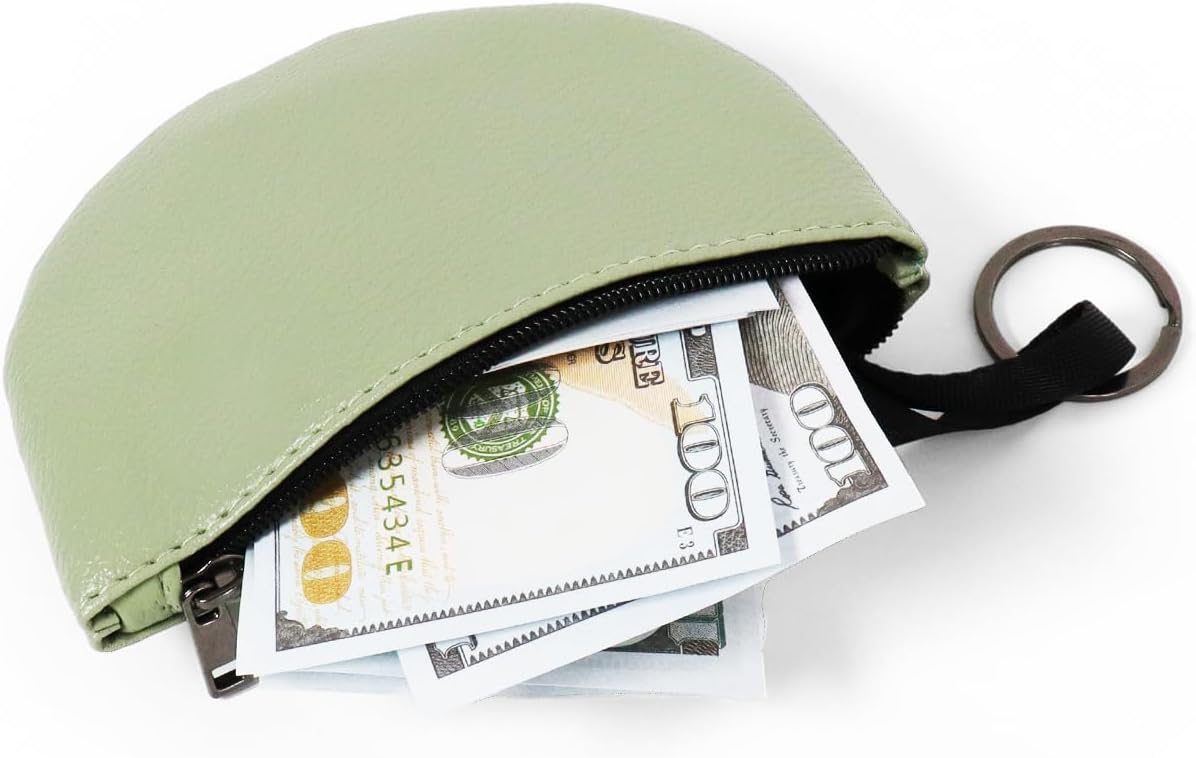 4Pcs Portable PU Leather Zippered Coin Purse Semicircular Rectangle Small Purse Pouch for Women Change Zipper Coin Purse for Credit Card ID Cards Folded Bills Headset Lipstick - Image 8