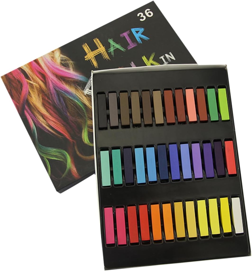 FRCOLOR 1 Girl Suit Washable Colored Pencils Washable Hair Dye Colored Chalk Hair Chalk Birthday Gift Cosplay Hair Color One Time Dyeing Chalk Temporary Hair Dyeing Pens Hollow