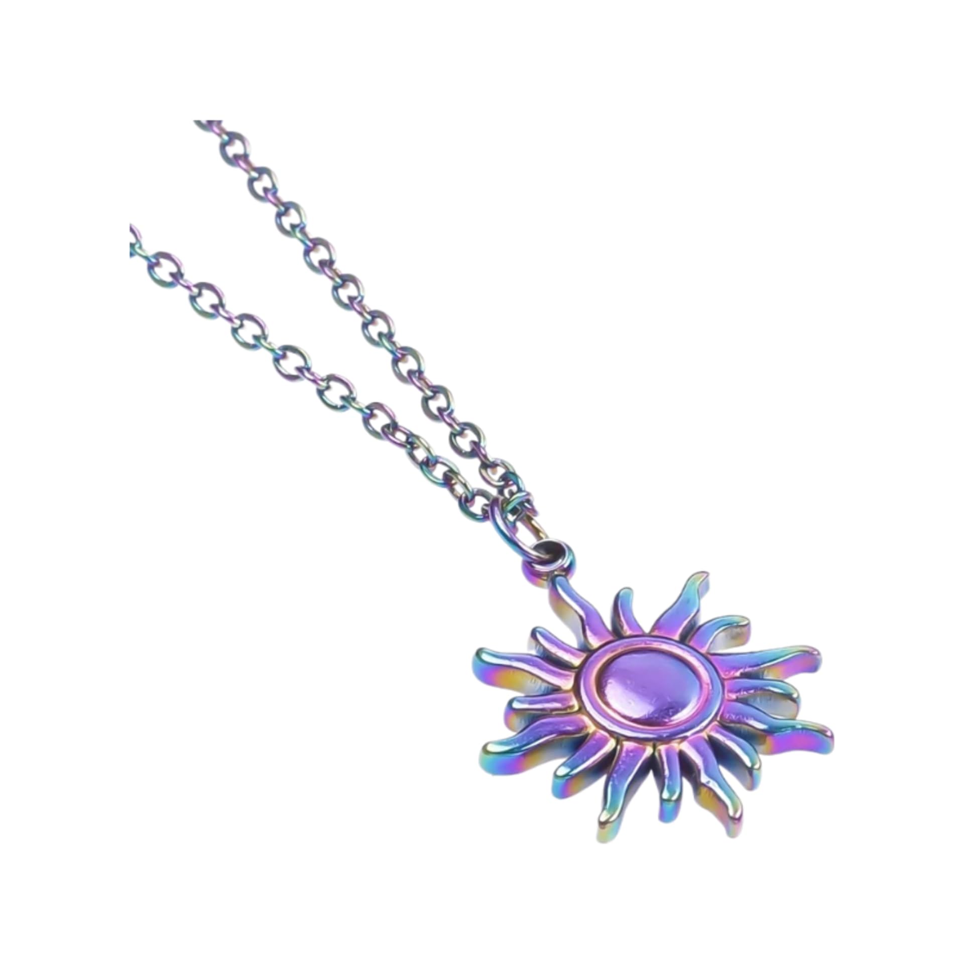 Pendentif Totem Soleil en Argent Sterling 925 Ciselé - 8