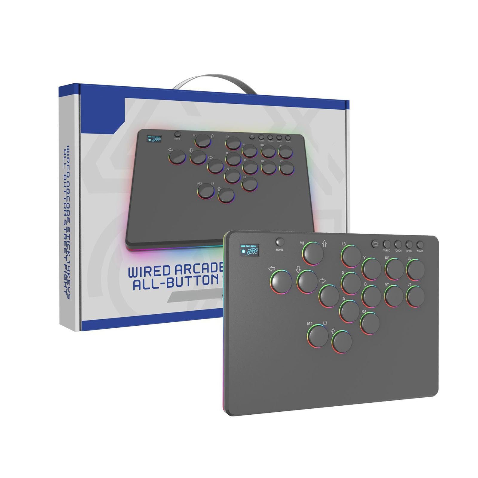 Limtula Joystick da combattimento 3 in 1 per controller del computer Risposta rapida Impugnatura ergonomica Costruzione in metallo e plastica Ingressi reattivi Joystick da gioco ergonomici