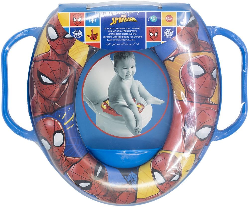 Stor Reductor de inodoro infantil Marvel Spiderman, con cómodo acolchado y dos asas, lavable y reutilizable