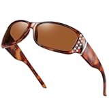 Polarized Fit Over Glasses Sunglasses for Women Men Trendy Square Wrap Around Shades UV Protection