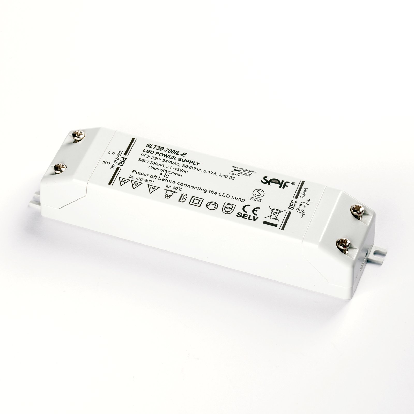 LED Treiber Driver SELF SLT30-700IL-E 21-43V 700mA 30W, Trafo weiß