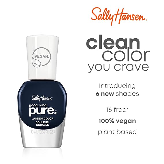 Sally Hansen Good. Kind. Pure. Nail Polish | Plant-Based, Vegan, 16-Free Formula | Opaque, Shiny | 375 Mint Refresh | Soft Mint Nail Color