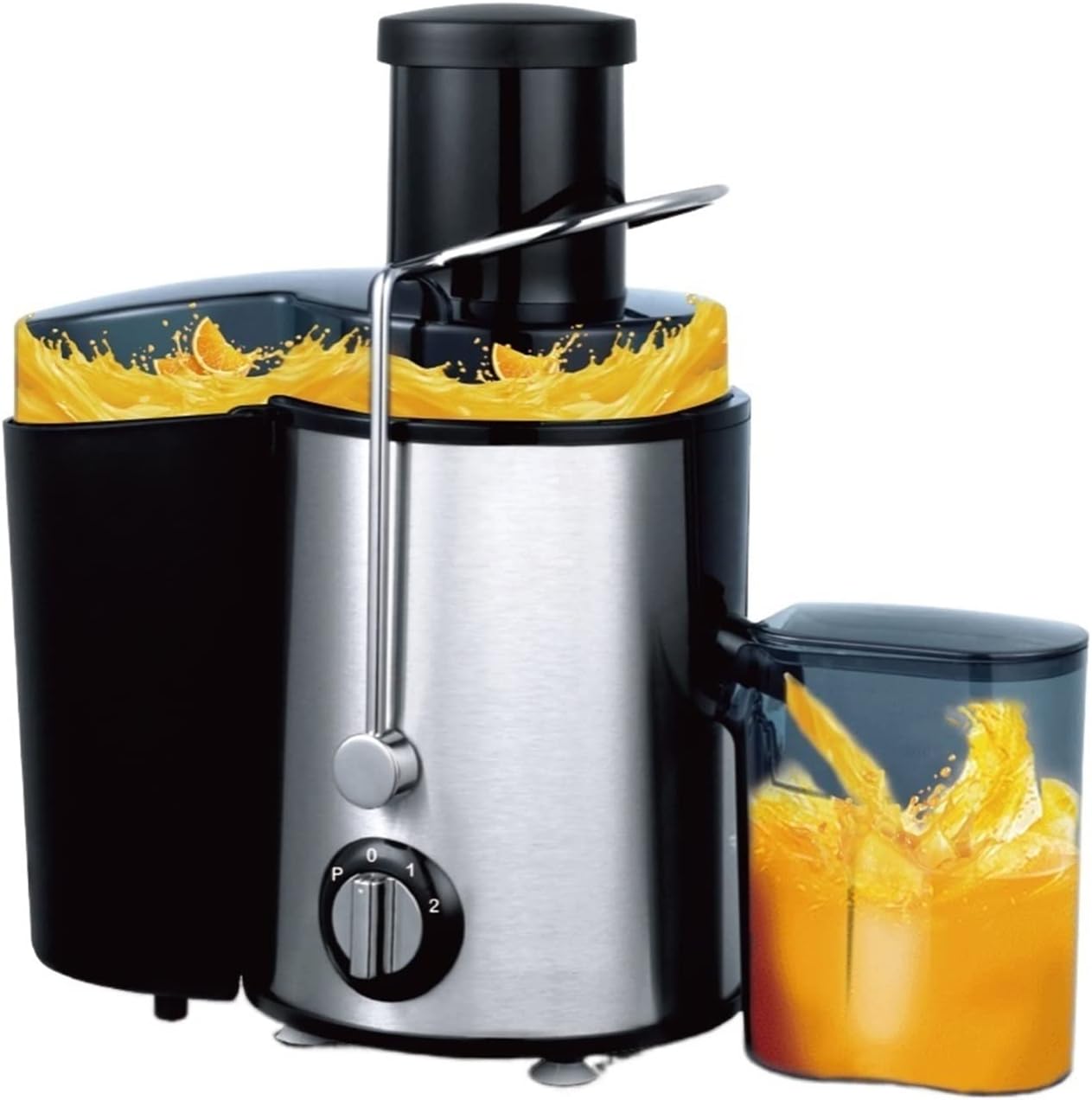 Centrifugal Juicer Machine Feed Fruit Vegetable Chute Juice Extractor 1000W Dual Speed Control 304 Stainless Filter Blade 500ml (Color : Wit, Size : E) (Wit E)