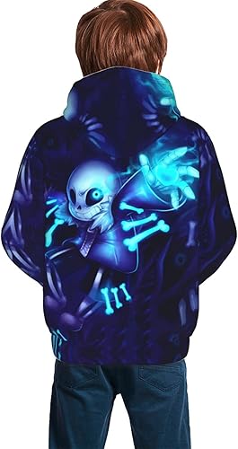 Miniatura 2 de Sudadera con capucha de dibujos animados para niños y adolescentes con estampado 3D de manga larga con cordón ligero