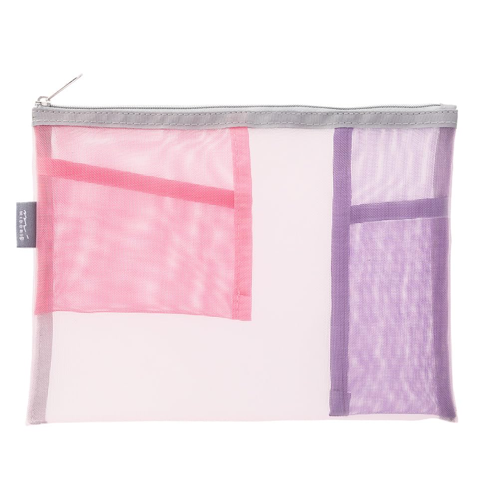 Midori 53346006 Custodia, Portapenne, Astuccio Per Penne E Attrezzi, Mesh, Rosa-image