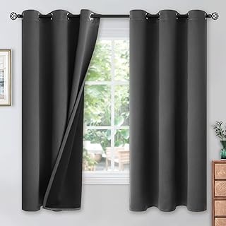 Sponsored Ad - YoungsTex 100% Blackout Curtains for Bedroom Thermal Insulated Grommet Top Total Blackout Window Curtains 6...