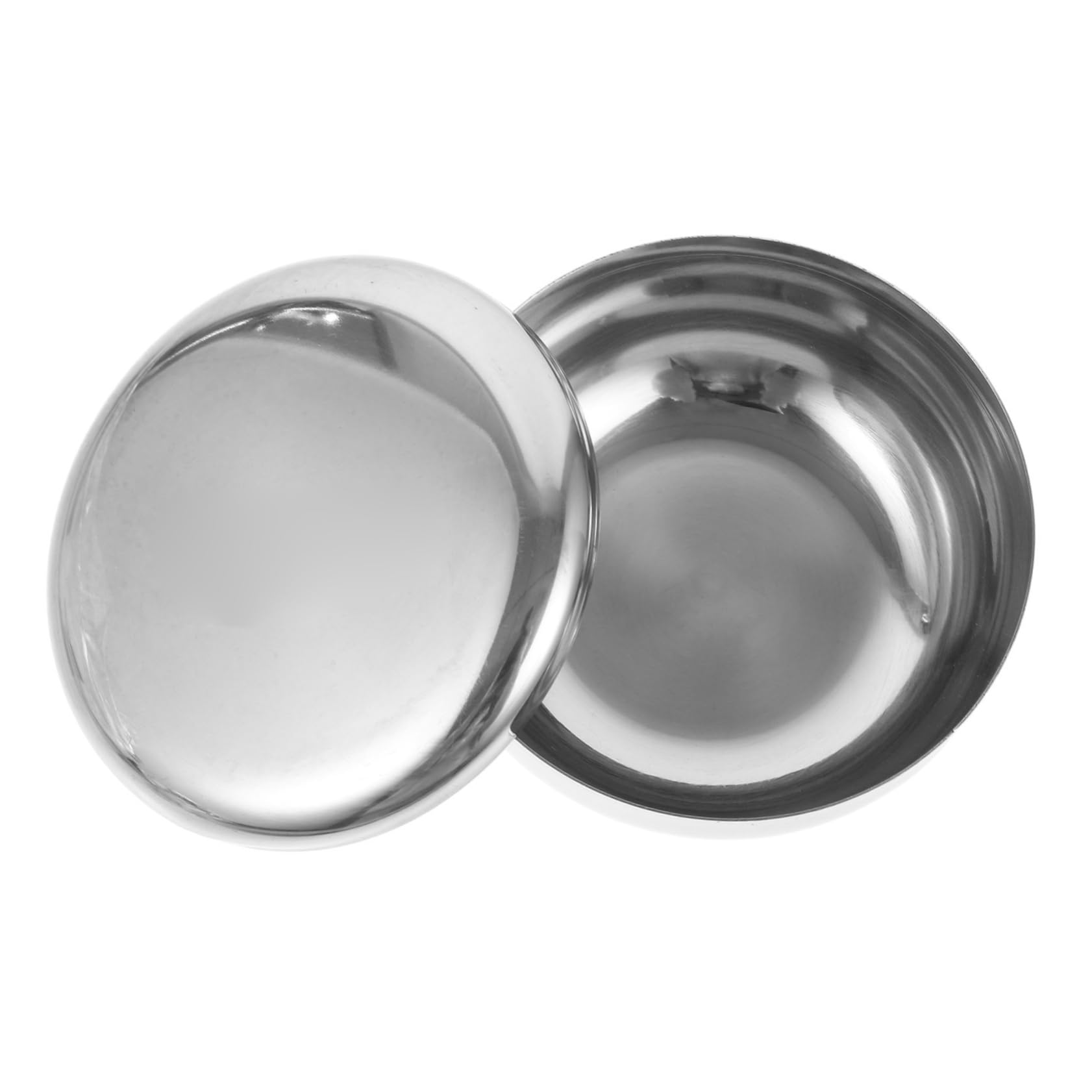 Baluue Men's Stainless Steel Shave Soap Bowl Shaving Mug 52mm Height 73mm Diameter for Traditional Shaving