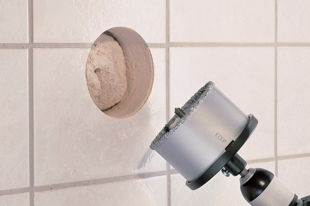 wolfcraft Annular Bit Insert, Tungsten Carbide Coated I 3474000 I For plumbing and electrical installations in brick walls and stone, cutting depth 55 mm