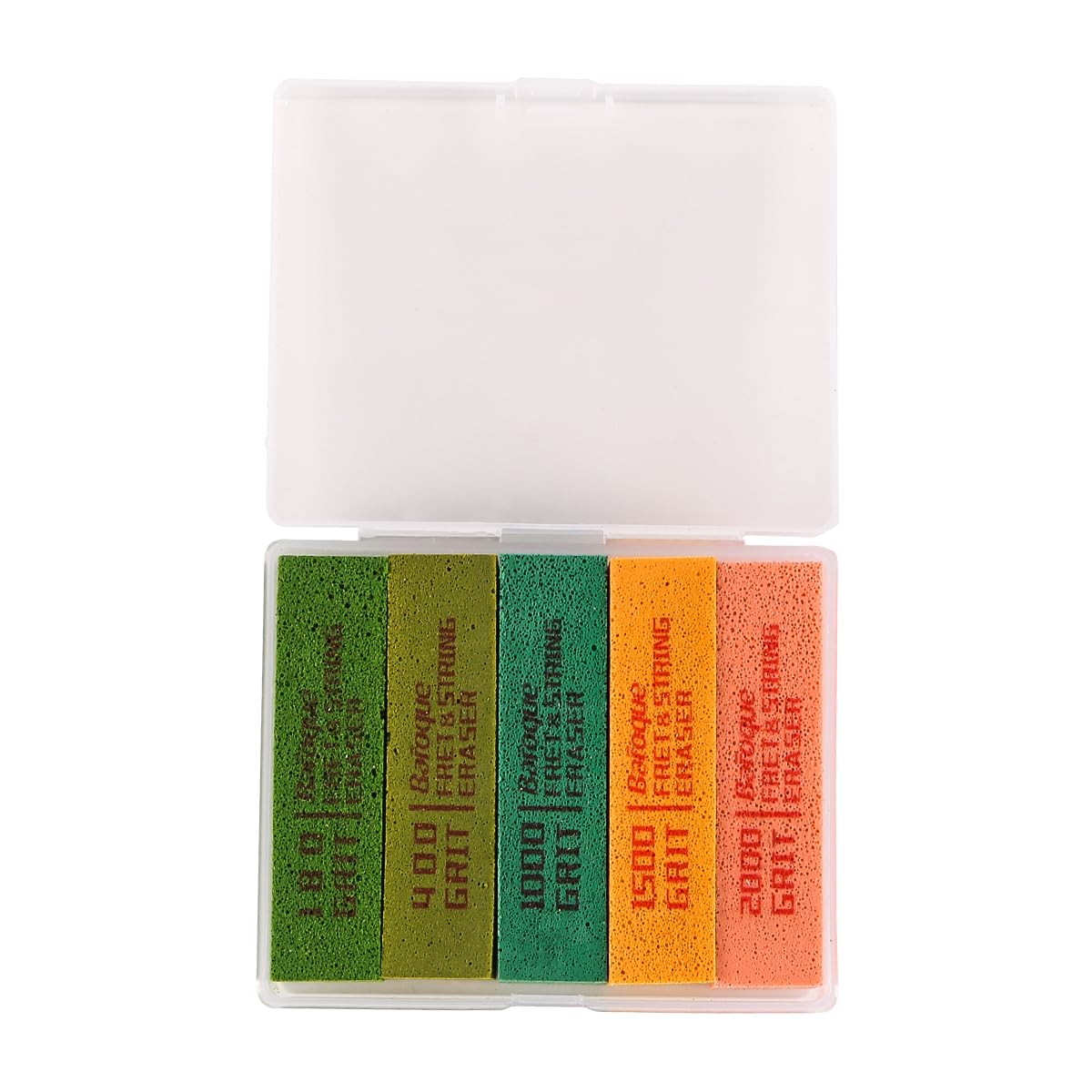 Alnicov Fret Erasers for Guitar Fret Polishing Cleaner Frets Polish Tools Kit Clean Fret Wire/String/Metal (5 Pack 180/400/1000/1500/2000 Grit)