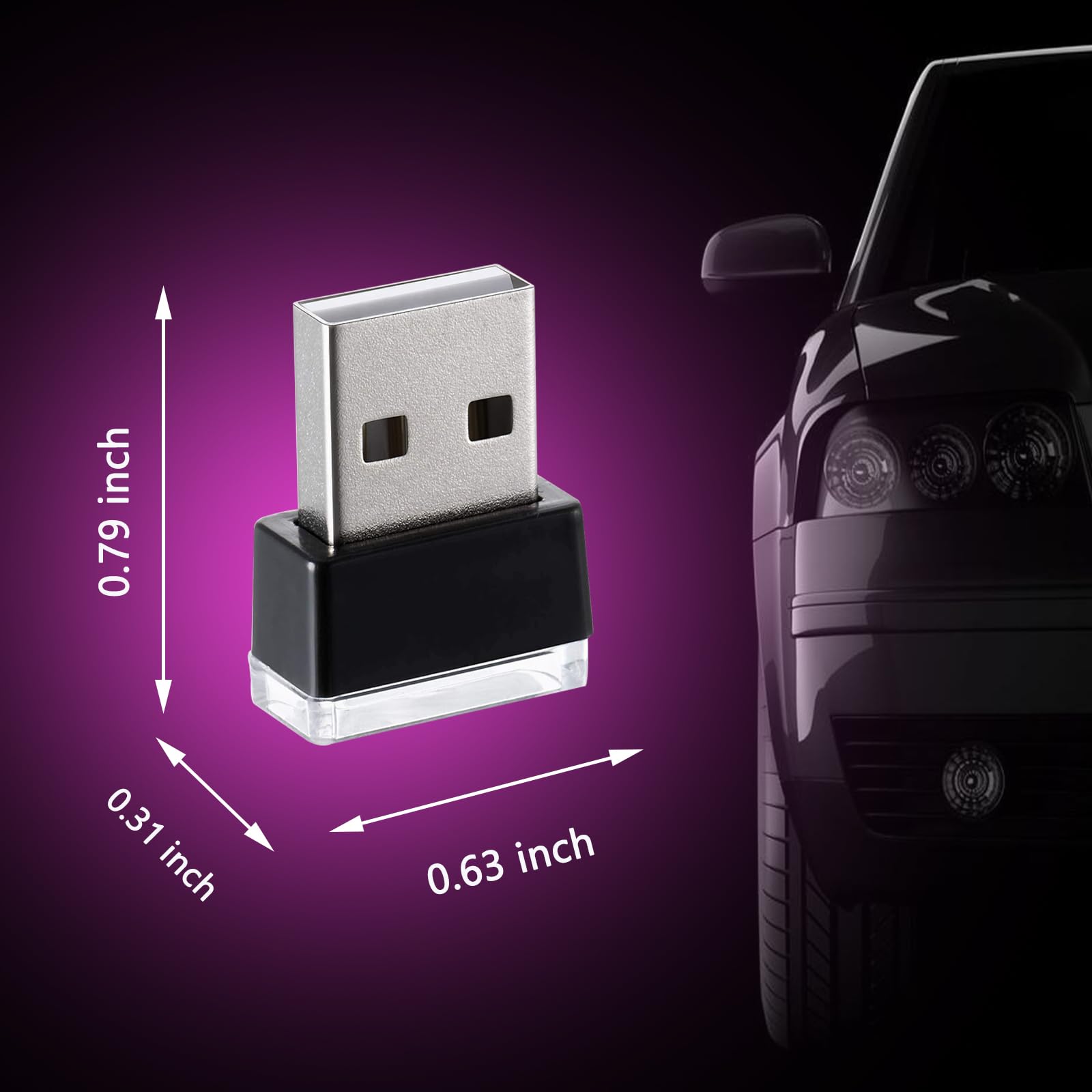 2 Pcs USB LED Car Interior Atmosphere Lamp Night Light Led Decoration Light Ambient Lighting Kit Interior Led — view 6