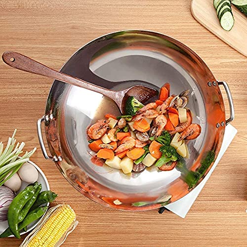 Wok grande de acero inoxidable 38 cm miniatura 2