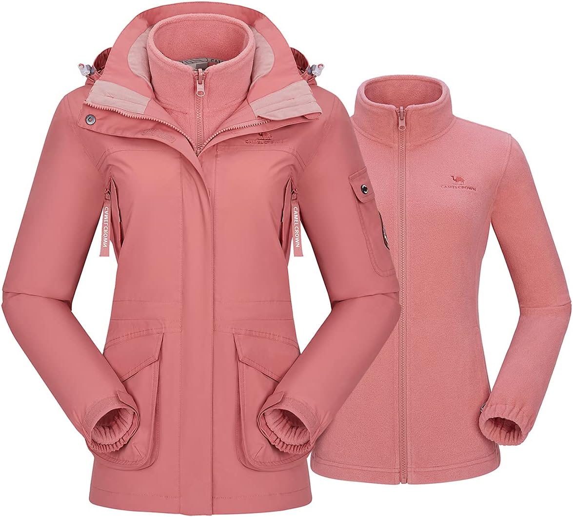 CAMEL CROWN Womens Waterproof Ski Jacket 3-in-1 Windbreaker Winter