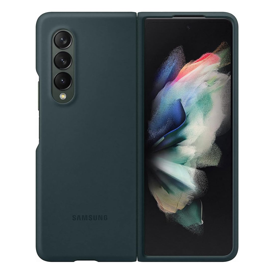 Samsung Silicone Cover Smartphone Cover EF-PF926 für das Galaxy Z Fold3 5G, Handy-Hülle, Silikon, Schutz Case, stoßfest, dünn und griffig, Grün