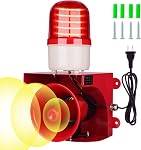 Alarme de détecteur de mouvement avec détection humaine,120dB Sirène réglable & LED Strobe lumières alarme de sécurité extérieure pour le vol à domicile, l'intrusion animale, la protection du jardin, la Protection de la propriété,AC110V avec Plug