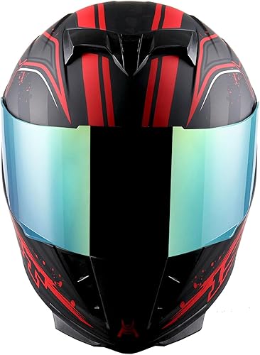 Miniatura 3 de Casco integral para motocicleta 1Storm con diseño de cráneo rey en mate negro + una visera transparente extra HJK311