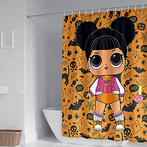 ZDDWLDL 4-Teilig Duschvorhang Set Mit Rutschfesten Teppichen Toilettendeckel Und Badematte Wasserdicht Farbfest Schimmel… – Bild 4