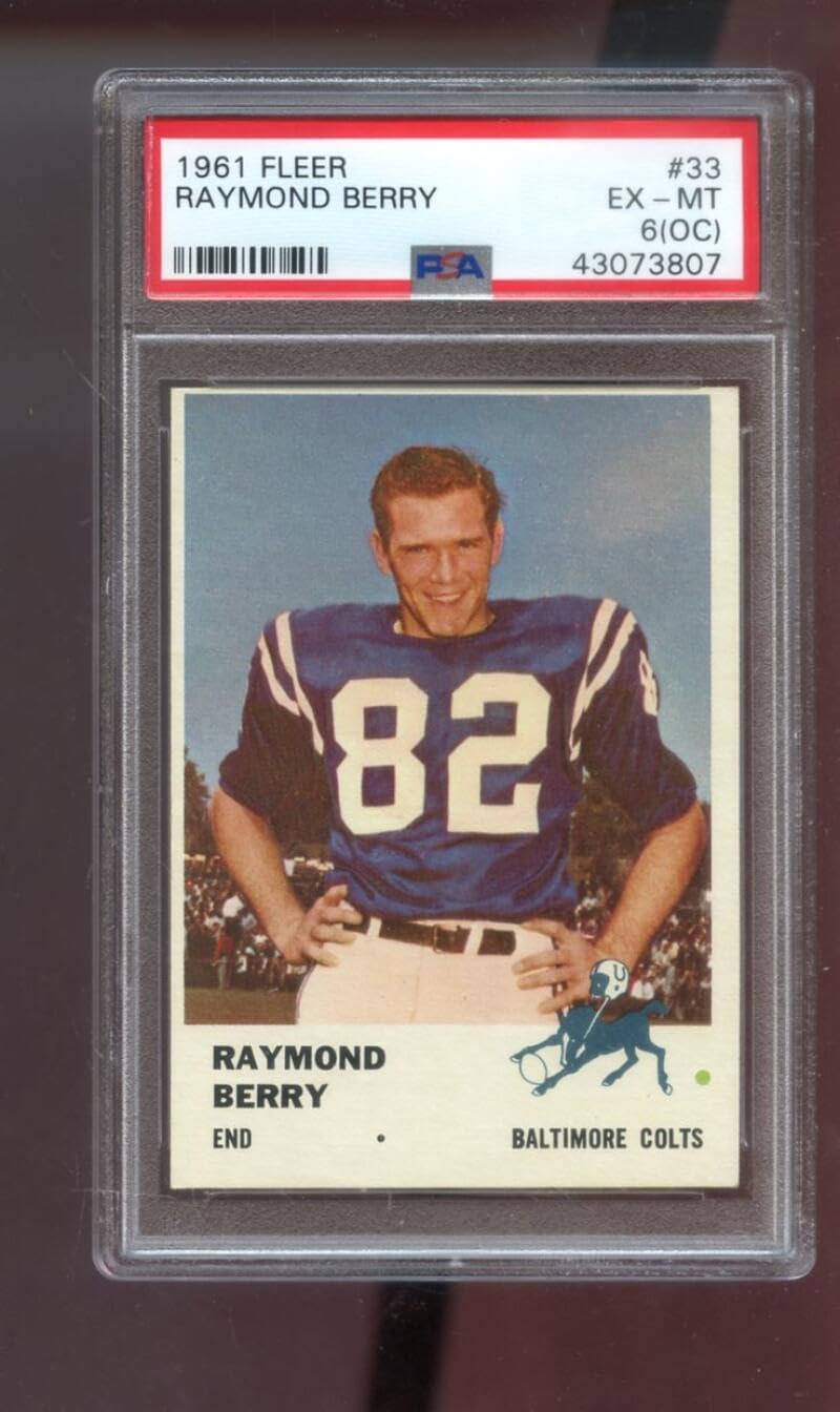1961 Fleer #33 Raymond Berry PSA 6 (MC) Graded Football Card Baltimore Colts