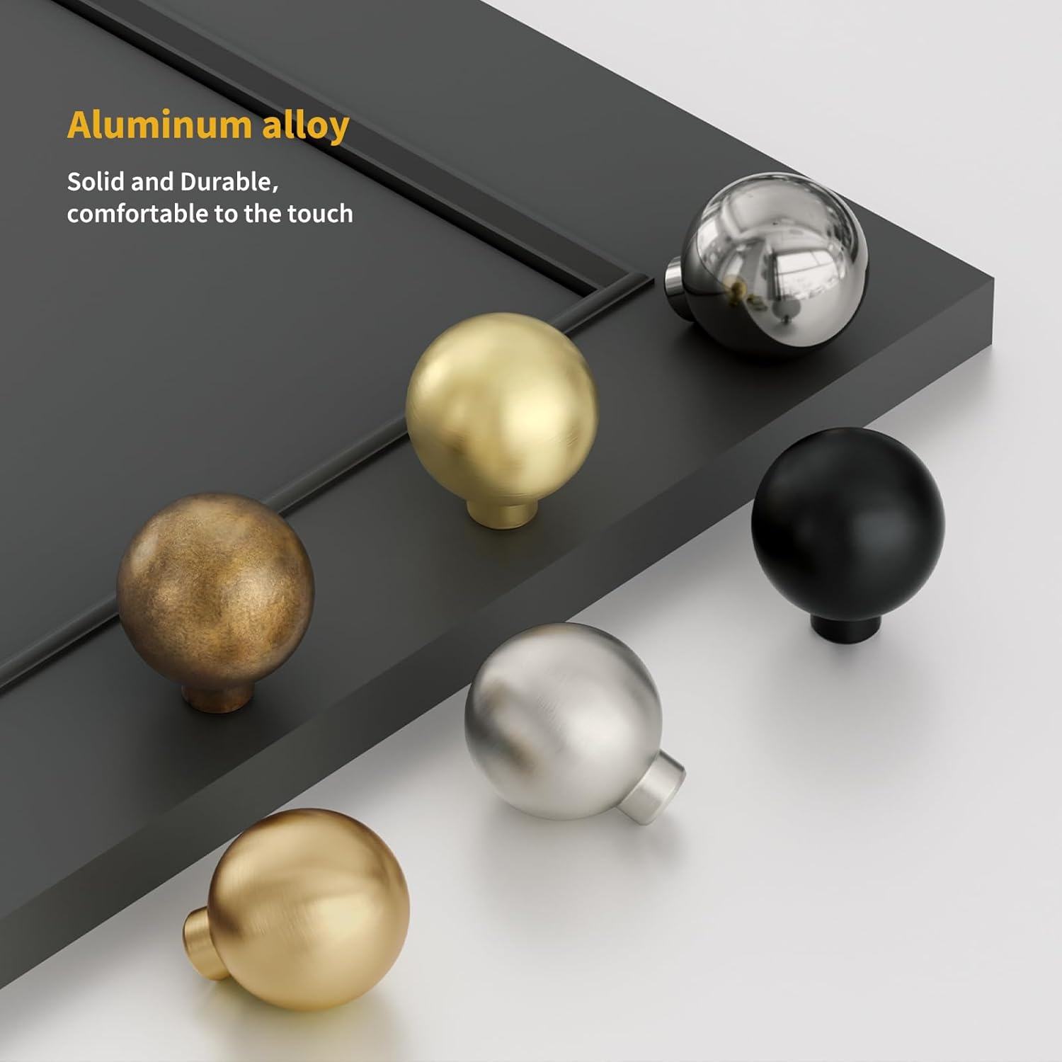 Goldenwarm 10 Pack Antique Brass Cabinet Knobs Vintage Cabinet Knobs Round Ball Kitchen Drawer Hardware Cupboard Dresser Bathroom Single Hole