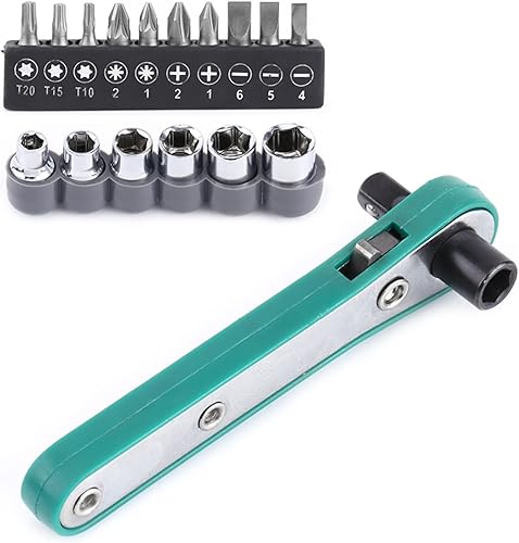 Miniatura 4 de Jeanoko Juego de llaves de llave de 14 pulgadas, destornillador, mango de trinquete, juego de llaves de vaso con puntas y enchufes intercambiables