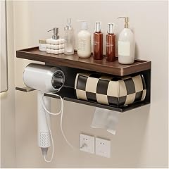 EVERZONE Wooden Shower Caddy Organizer Shelves Corner Bathroom Storage for Home Hanging Rustproof Rack for Shampoo and Towels
