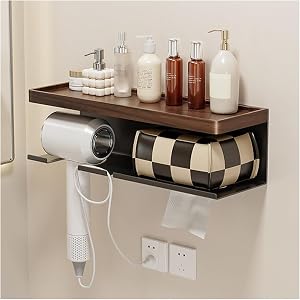 EVERZONE Wooden Shower Caddy Organizer Shelves Corner Bathroom Storage for Home Hanging Rustproof Rack for Shampoo and Towels